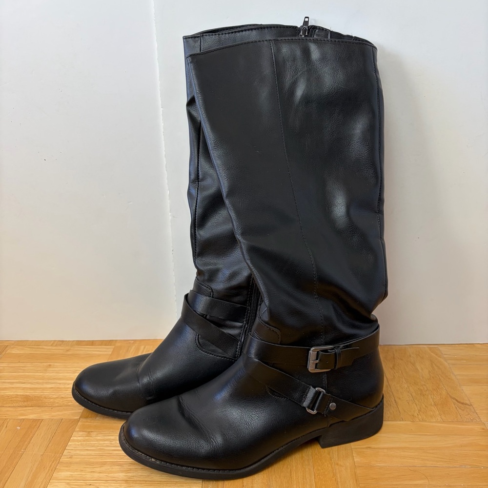 Style & Co Marliee Tall Black‎ Buckle Boots Women's 11